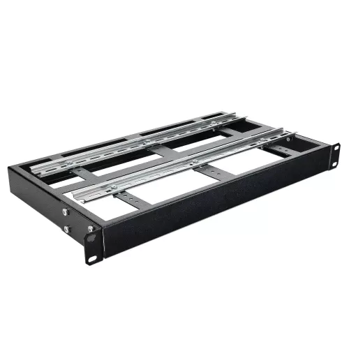 IP-SDDINSHELF1-250 1RU 19" Rack Mounted Double DIN Rail Shelf