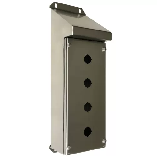 IP-SSSRPB4 Pushbutton Enclosure Sloping Roof Stainless Steel